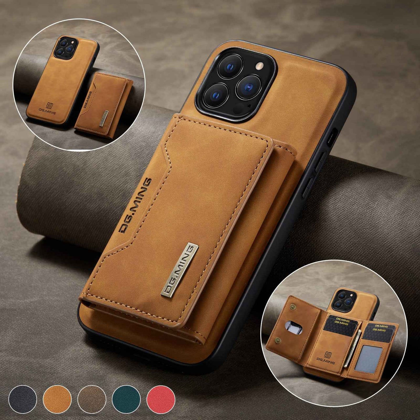 MagSafe Leather Wallet Case for iPhone – 2-in-1 Detachable Card Holder