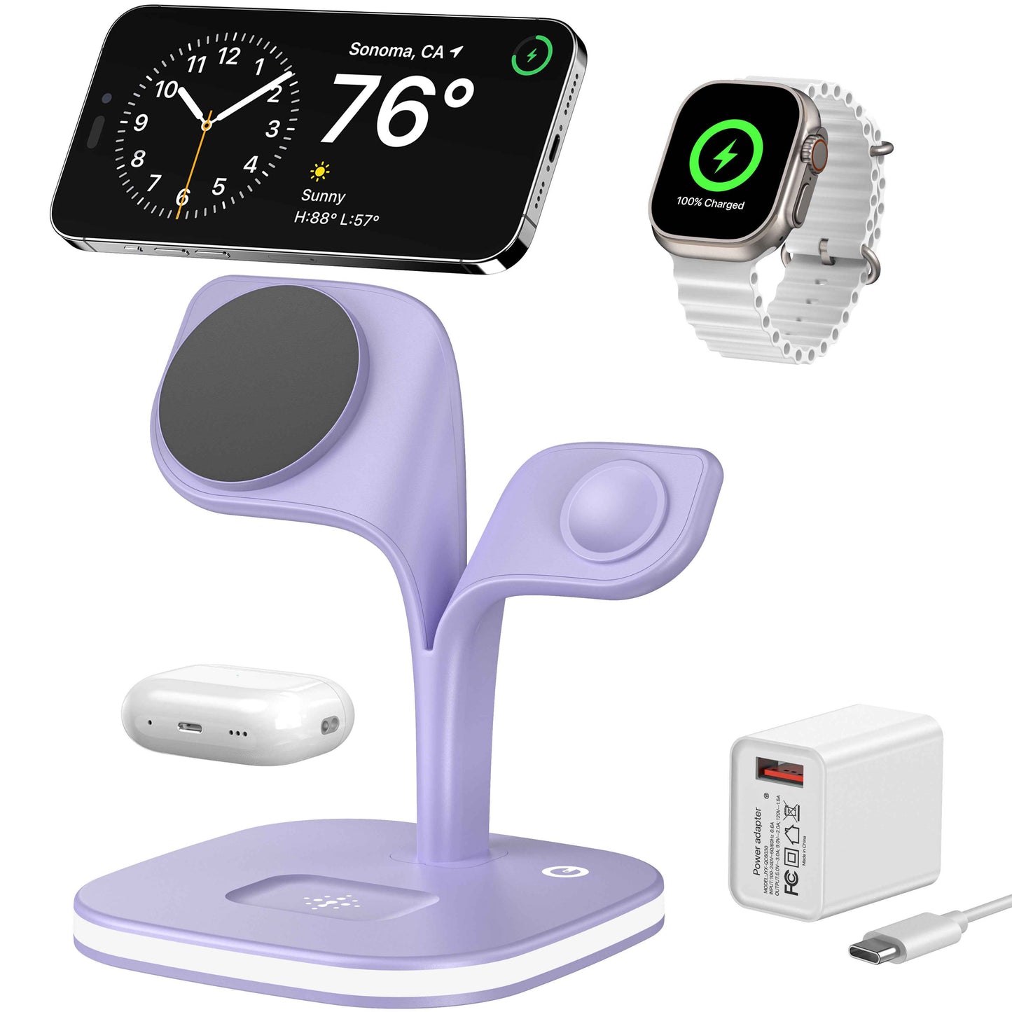 5-in-1 Magnetic Charging Dock – Fast Wireless Charger for Apple Devices