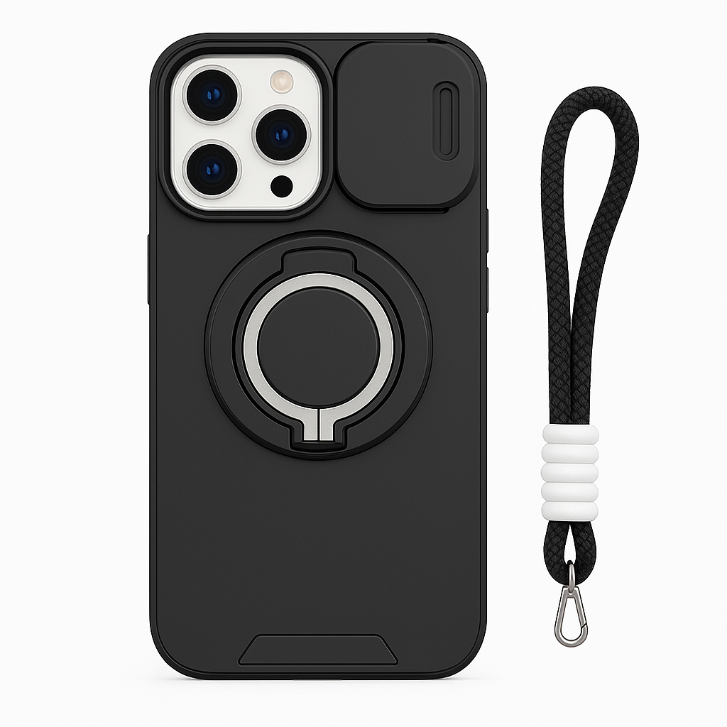 Magnetic Bracket iPhone Case with Slide Lens Cover & MagSafe - Borcelle Tech