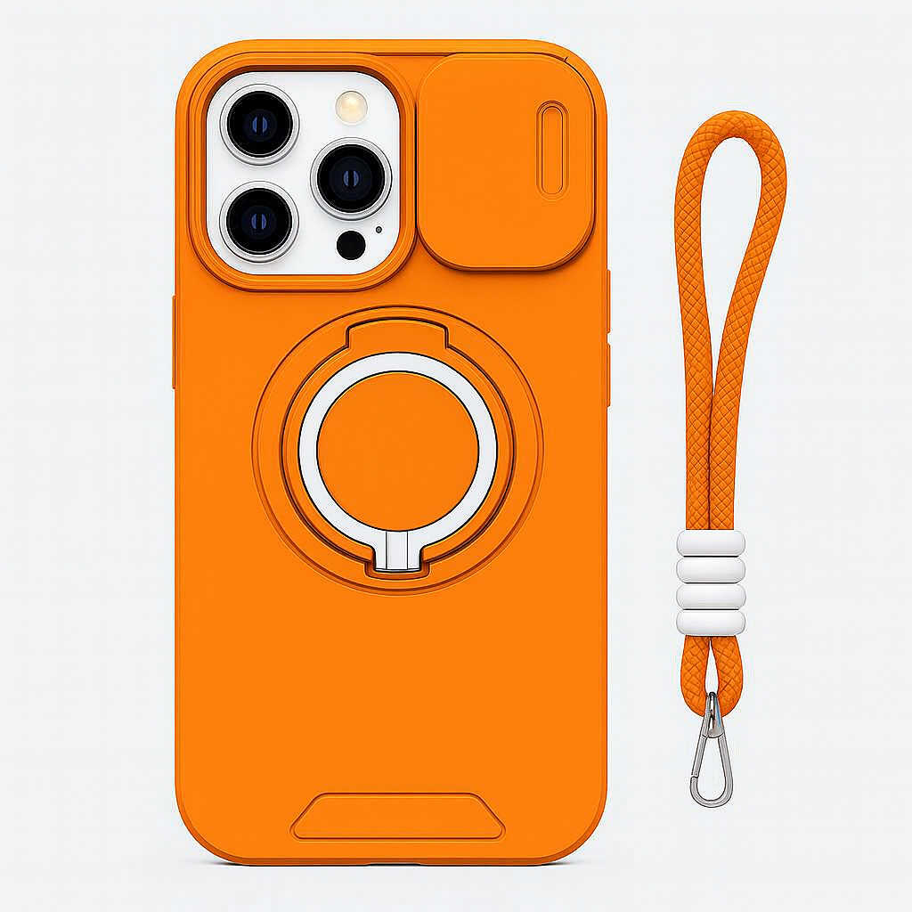 Magnetic Bracket iPhone Case with Slide Lens Cover & MagSafe - Borcelle Tech