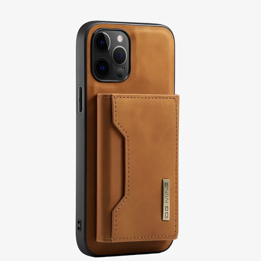 MagSafe Leather Wallet Case for iPhone – 2-in-1 Detachable Card Holder - Borcelle Tech