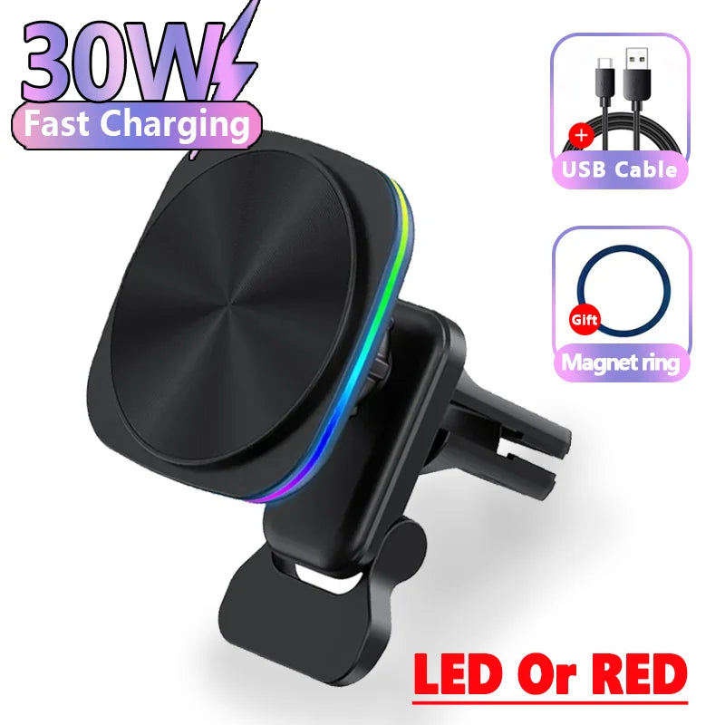 RGB Wireless Charger Car Mount - Borcelle Tech - Tech Accessories