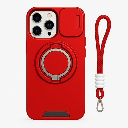 Magnetic Bracket iPhone Case with Slide Lens Cover & MagSafe - Borcelle Tech