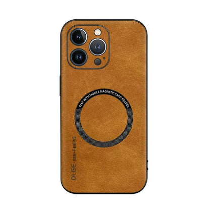 Magnetic Leather Case for iPhone - Borcelle Tech